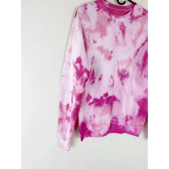 Pink and White Tie Dye Sweatshirt Size Small - Picture 3 of 10